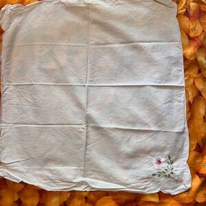 Hand embroidered Vintage White and Pink Table napkin